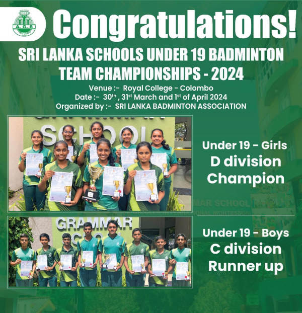 SRI LANKA SCHOOLS UNDER 19 BADMINTON TEAM CHAMPIONSHIPS - 2024